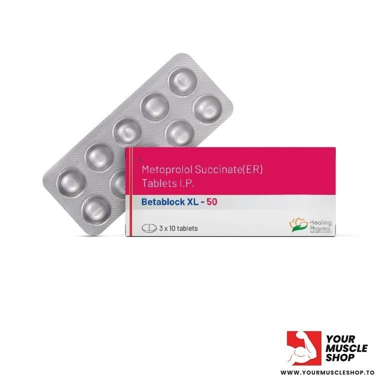 METOPROLOL SUCCINATE ( BETABLOCKER – EXTENDED RELEASE ) 50MG / PER TAB [ 30 TABLETS ] – HEALING PHARMA